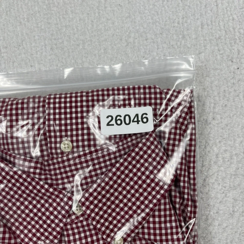 Polo Ralph Lauren Button Down Mens LT Burgundy Gingham Stretch Preppy Classic